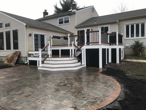 Deck and paver patio